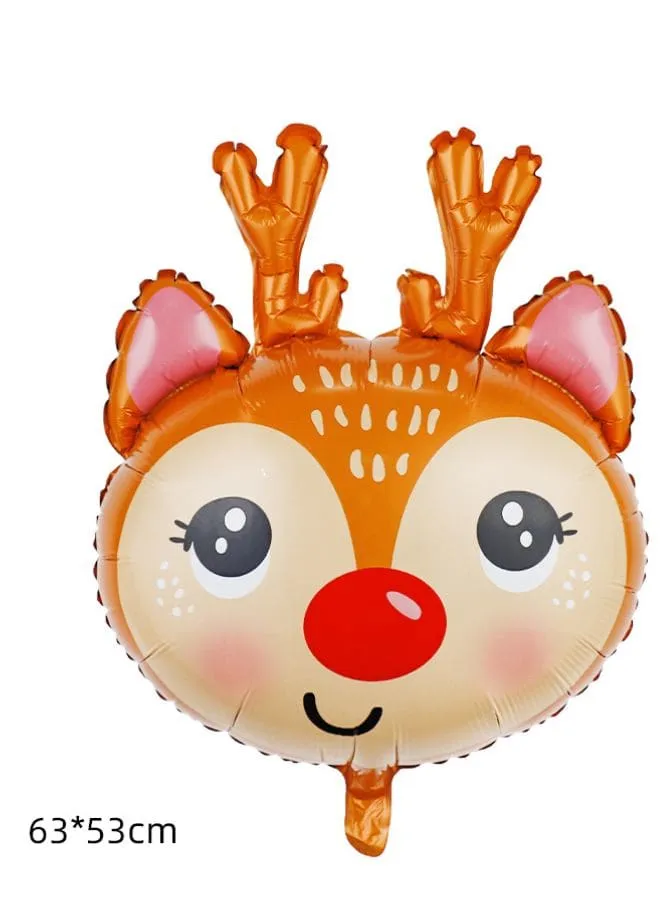 2 pcs Christmas Balloon Decoration, Foil Balloon Party Supplies for parties, celebrations, and decorating (Reindeer & Santa)
