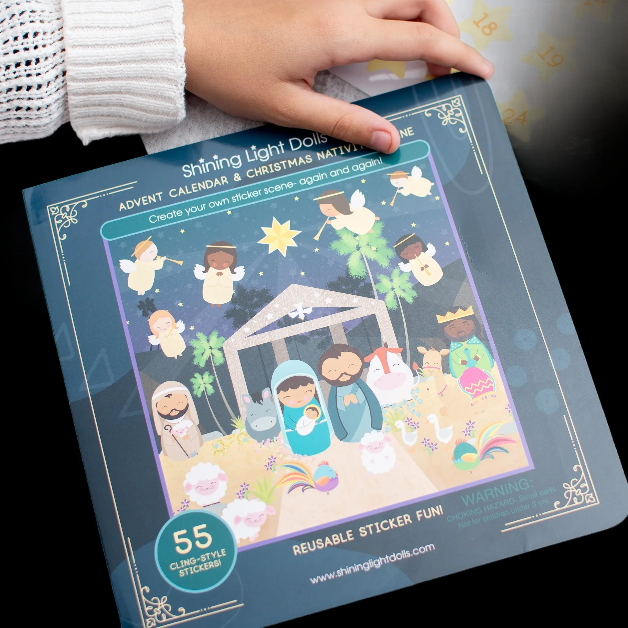 Advent Calendar & Christmas Nativity Scene Reusable Sticker Fun